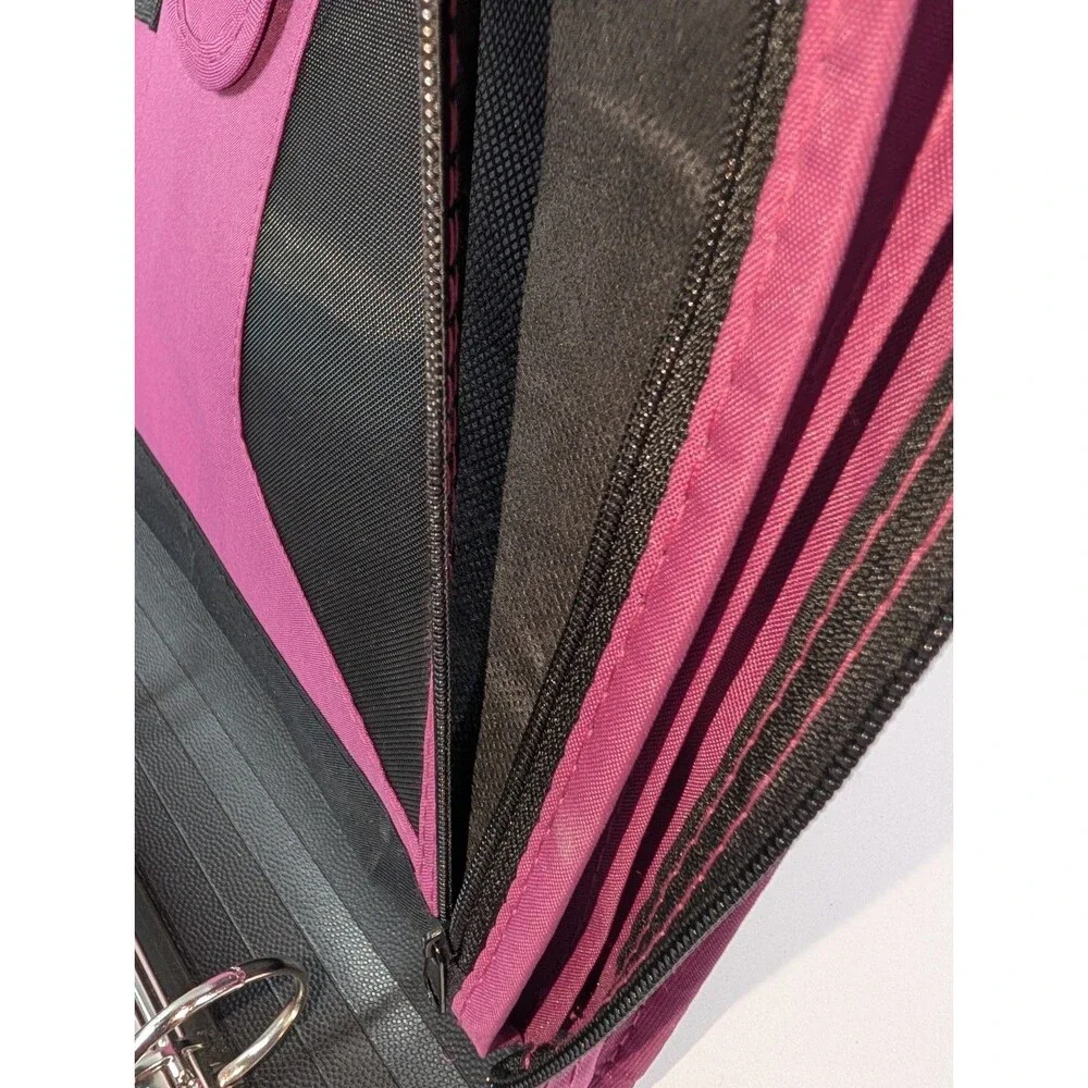 Trapper Keeper Styled Five Star Binder Pink Black 3 Ring Organizer Pencil Pouch